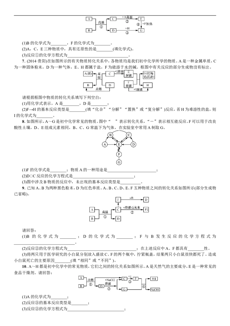2018年中考复习化学考点解读：题型复习(三)物质的转化与推断题_初中化学_01.人教版初中化学_07.初中化学中考总复习_2018年中考复习化学考点解读