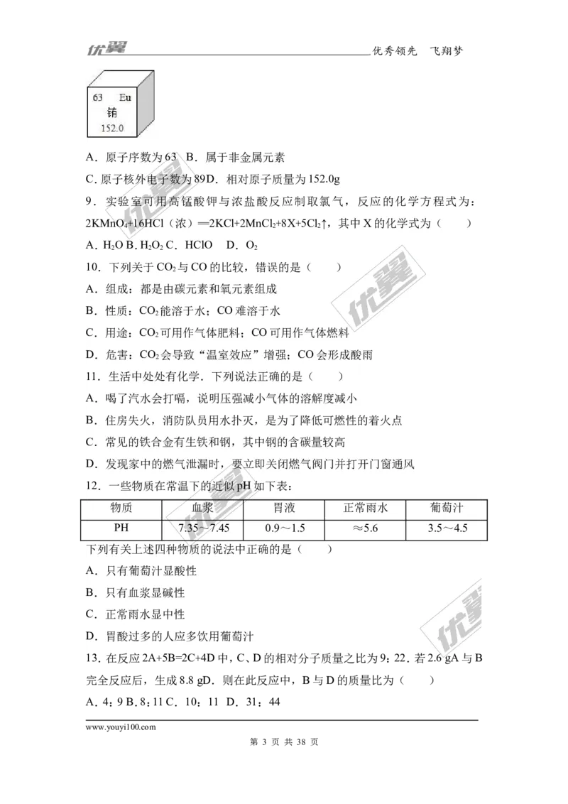 2017年湖南省衡阳市衡阳县中考化学二模试卷（解析版）_初中化学_01.人教版初中化学_01.初中化学课件PPT--教案--试题_初中化学全套(课件--教案--配套)_18年初中化学9年级下