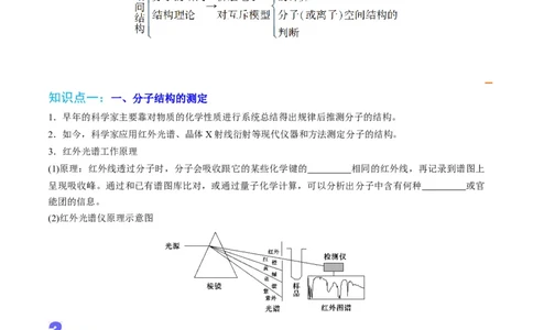 第06讲分子结构的测定　多样的分子空间结构　价层电子对互斥模型（学生版）-（人教2019选择性必修2）_高化_595801221724高中化学新人教版选择性必修一二三电子版教案PPT课件高中试卷_讲义