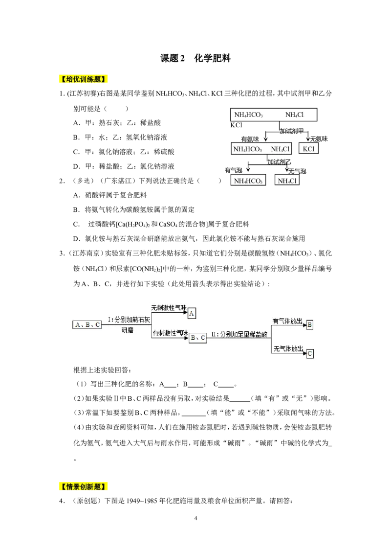 2014年九年级化学下册[人教版]第11单元盐化肥_初中化学_01.人教版初中化学_01.初中化学课件PPT--教案--试题_初中化学全套_化学试题_化学：人教版九年级下册同步练习及答案(33份)