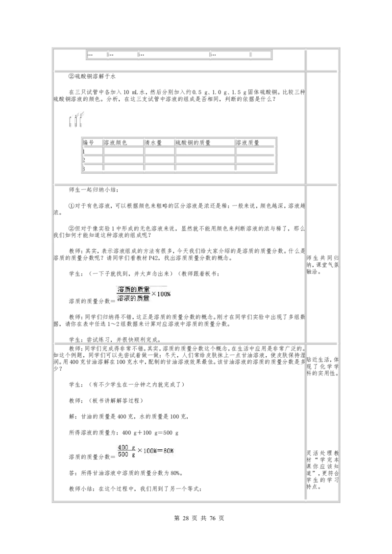 初中九年级化学下册全册试讲教案(人教版)_初中化学_01.人教版初中化学_05.初中化学说课稿_03、初中人教版化学试讲教案全集