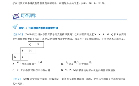 第33讲周期表和周期律的应用（学生版）-（人教版2019）_高化_595801221724高中化学新人教版选择性必修一二三电子版教案PPT课件高中试卷_必修一册（人教版）_讲义