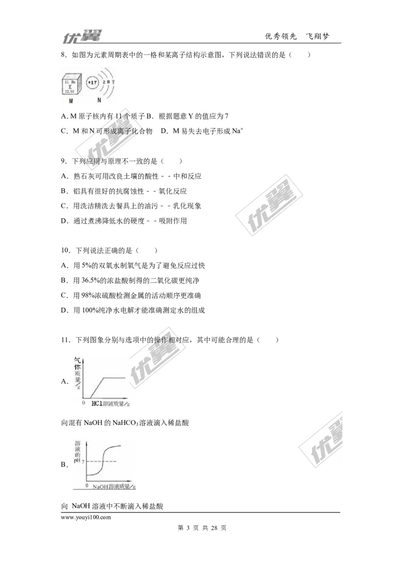 2016年河南省中考化学模拟试卷_初中化学_01.人教版初中化学_01.初中化学课件PPT--教案--试题_初中化学全套(课件--教案--配套)_18年初中化学9年级下_18春九化下(RJ)--7.各地真题