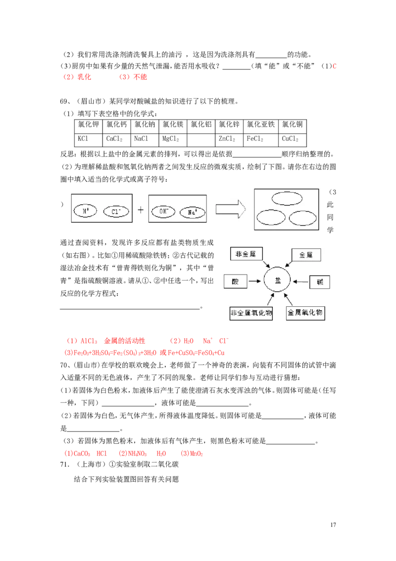 中考化学试题汇编--第十一单元_盐_化肥_初中化学_01.人教版初中化学_01.初中化学课件PPT--教案--试题_初中化学&mdash;课件&mdash;教案&mdash;试题-推荐_9年级下课件教案试题_9年级下试题_第11单元