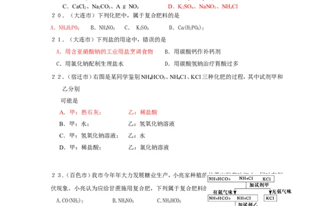 中考化学试题汇编--第十一单元_盐_化肥_初中化学_01.人教版初中化学_01.初中化学课件PPT--教案--试题_初中化学&mdash;课件&mdash;教案&mdash;试题-推荐_9年级下课件教案试题_9年级下试题_第11单元