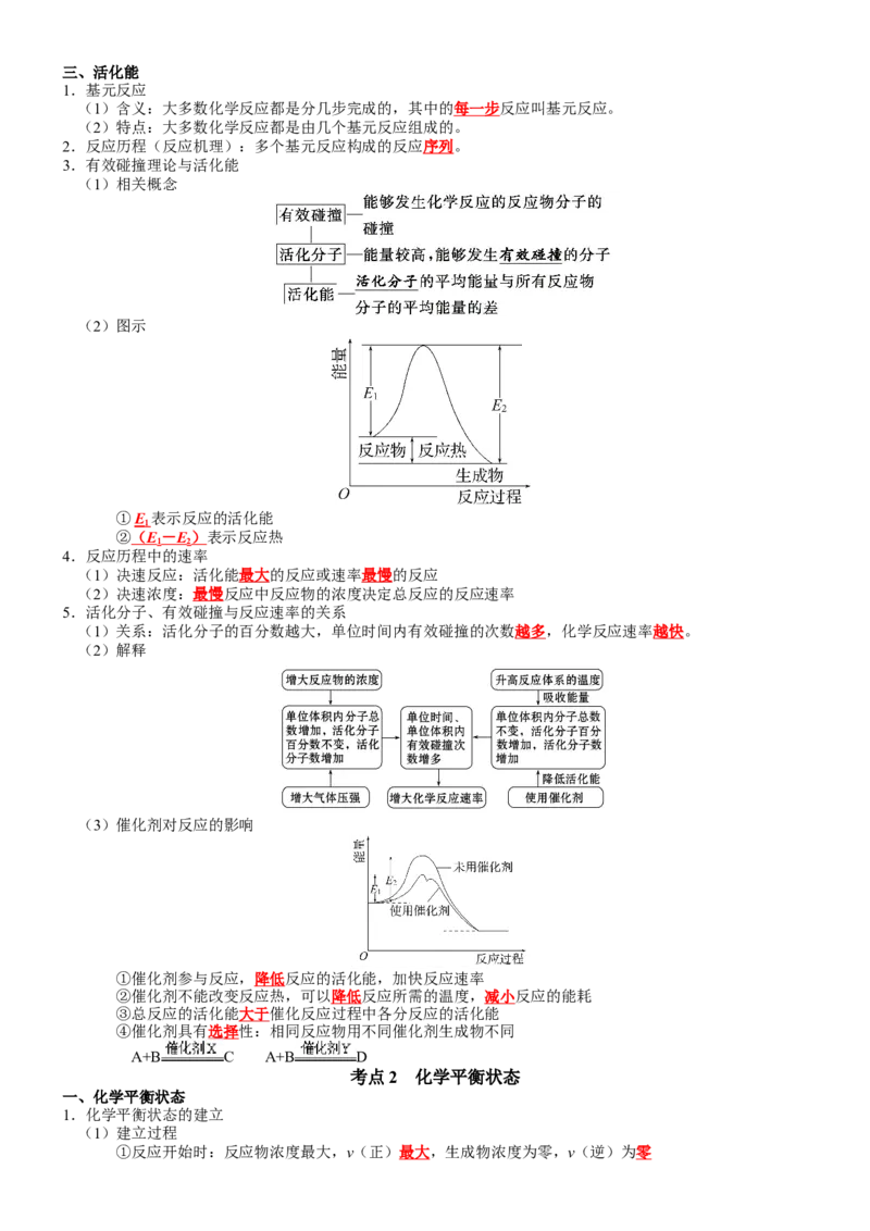 第2章化学反应速率与化学平衡-知识清单（人教版2019选择性必修1）_高化_595801221724高中化学新人教版选择性必修一二三电子版教案PPT课件高中试卷_选择性必修1册（人教版）_知识清单