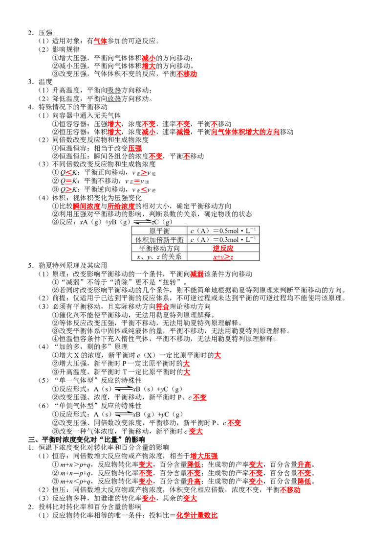 第2章化学反应速率与化学平衡-知识清单（人教版2019选择性必修1）_高化_595801221724高中化学新人教版选择性必修一二三电子版教案PPT课件高中试卷_选择性必修1册（人教版）_知识清单