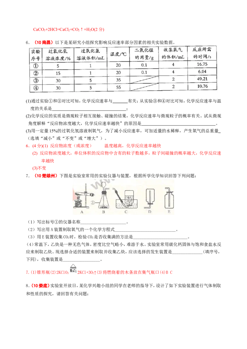 2007-2011五年全国各地中考化学试题分类汇编第二单元我们周围的空气_初中化学_01.人教版初中化学_01.初中化学课件PPT--教案--试题_初中化学全套_化学试题
