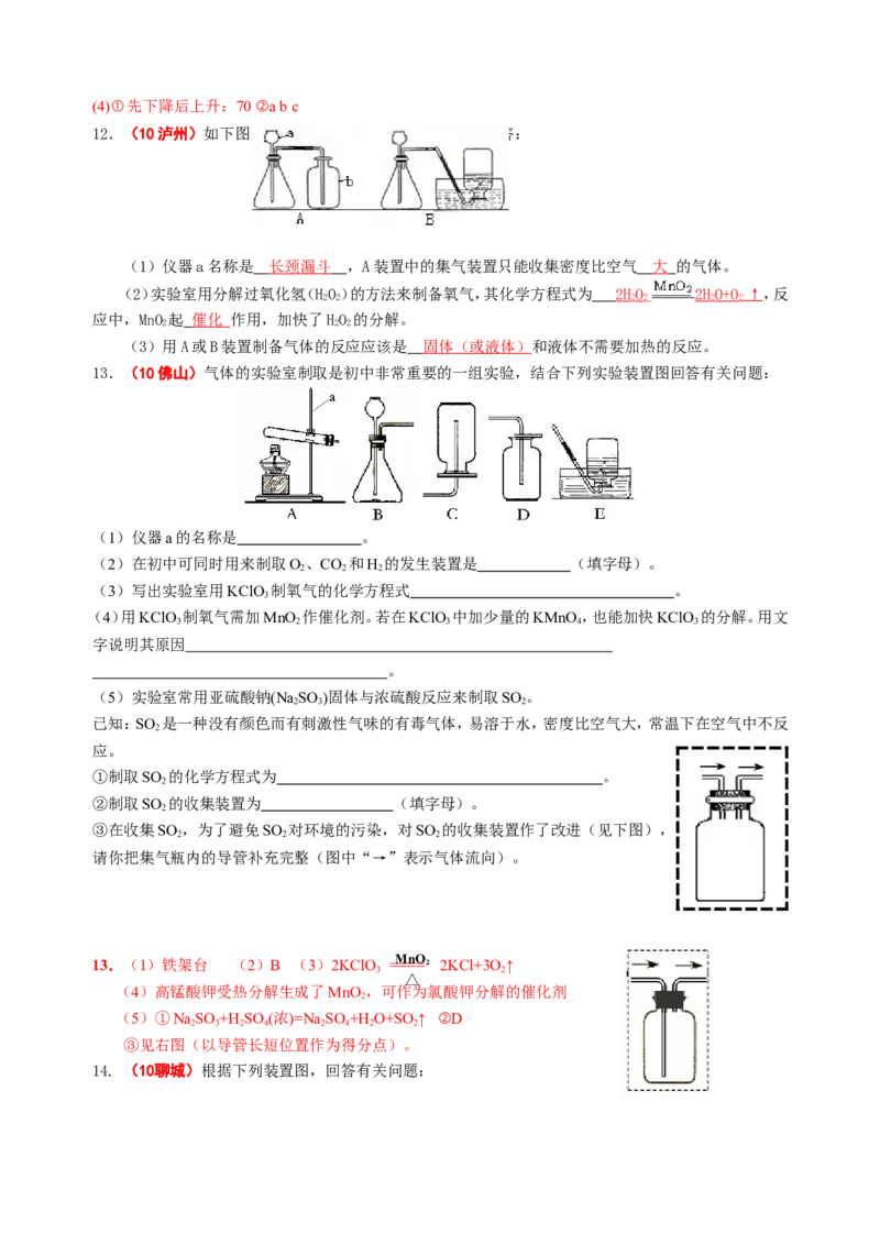 2007-2011五年全国各地中考化学试题分类汇编第二单元我们周围的空气_初中化学_01.人教版初中化学_01.初中化学课件PPT--教案--试题_初中化学全套_化学试题