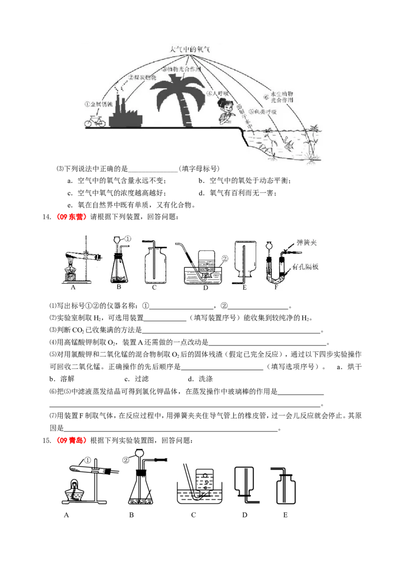 2007-2011五年全国各地中考化学试题分类汇编第二单元我们周围的空气_初中化学_01.人教版初中化学_01.初中化学课件PPT--教案--试题_初中化学全套_化学试题