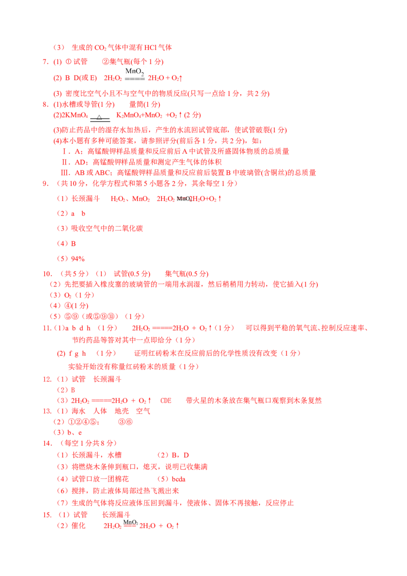 2007-2011五年全国各地中考化学试题分类汇编第二单元我们周围的空气_初中化学_01.人教版初中化学_01.初中化学课件PPT--教案--试题_初中化学全套_化学试题