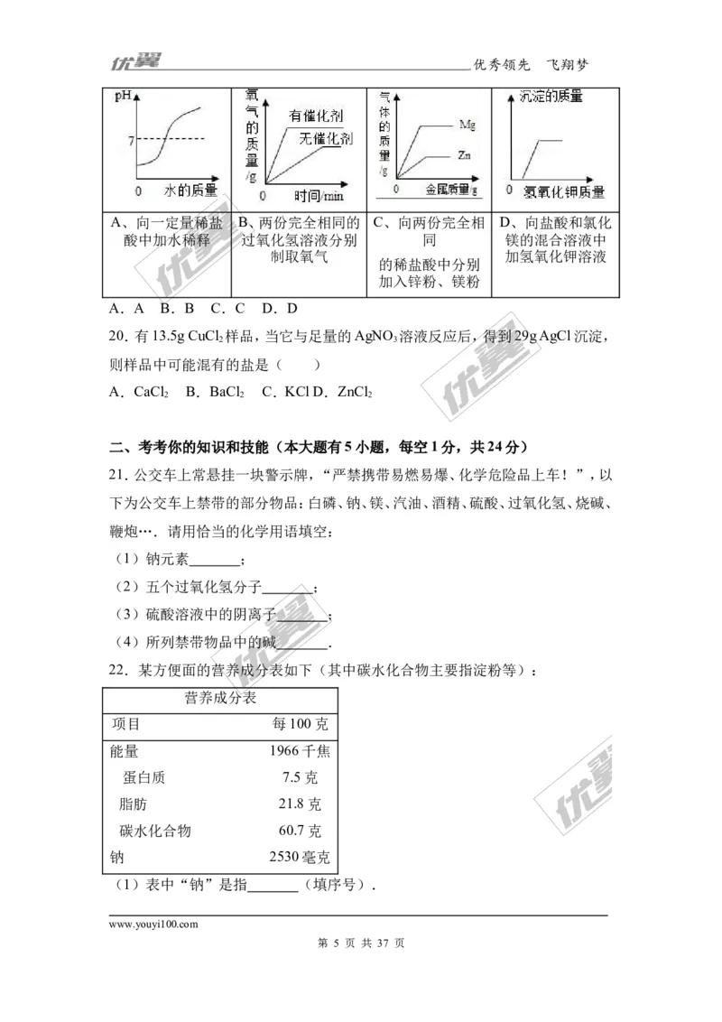 2017年广西玉林市陆川丶博白两县联考中考化学模拟试卷（解析版）_初中化学_01.人教版初中化学_01.初中化学课件PPT--教案--试题_初中化学全套(课件--教案--配套)_18年初中化学9年级下