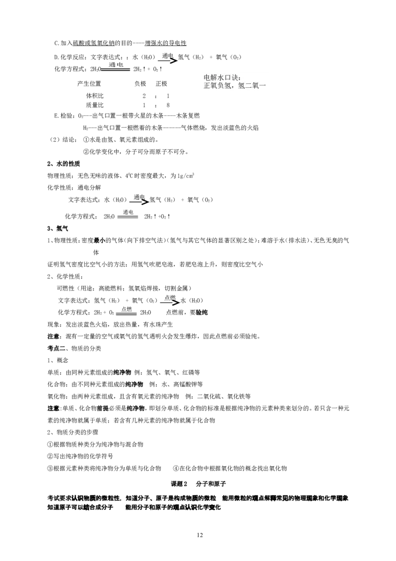 初中化学复习分章节考点分析与训练及答案(124页)_初中化学_01.人教版初中化学_01.初中化学课件PPT--教案--试题_初中化学全套_化学试题