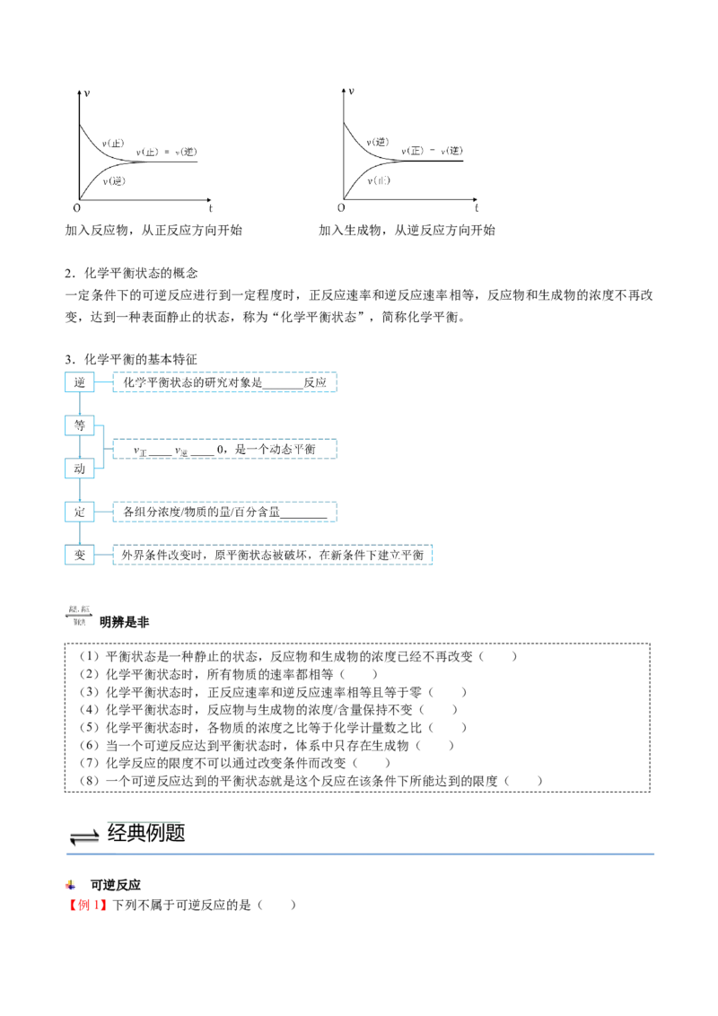 第09讲化学反应的限度（讲义）（学生版）-精准提分2020-2021学年高一化学必修第二册同步培优（新教材人教版）_高化_2025春-人教版高中化学_02新版高中化学必修二_6.培优课件+讲义