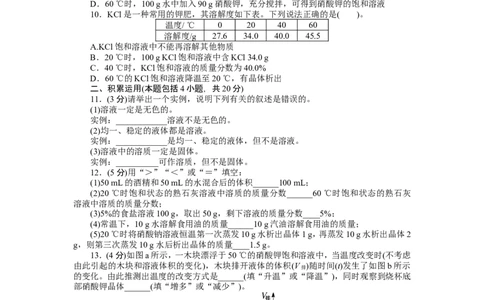 2013-2014学年化学人教九年级下第9单元溶液单元检测_初中化学_01.人教版初中化学_01.初中化学课件PPT--教案--试题_初中化学全套_化学试题
