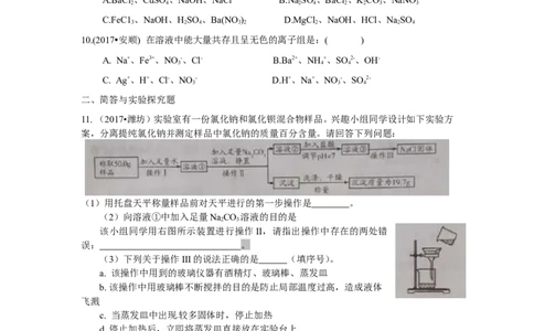 人教版九年级化学下册《第十一单元盐化肥》（单元检测卷）（有答案）_初中化学_01.人教版初中化学_01.初中化学课件PPT--教案--试题_初中化学18年试卷