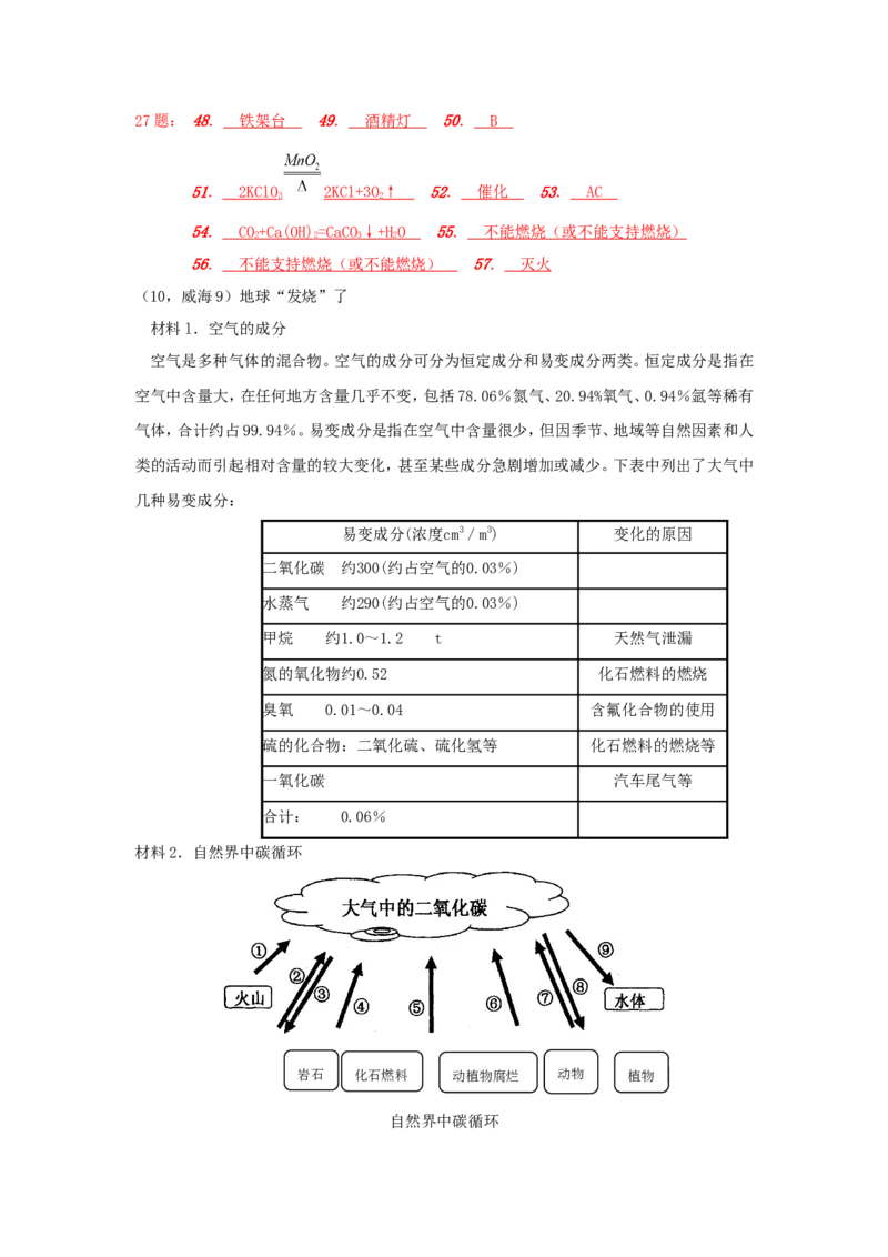 2005-2011年全国各地中考化学真题分类汇编第六单元碳和碳的氧化物_初中化学_01.人教版初中化学_01.初中化学课件PPT--教案--试题_初中化学全套_化学试题
