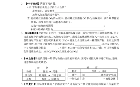 2005-2011年全国各地中考化学真题分类汇编第六单元碳和碳的氧化物_初中化学_01.人教版初中化学_01.初中化学课件PPT--教案--试题_初中化学全套_化学试题