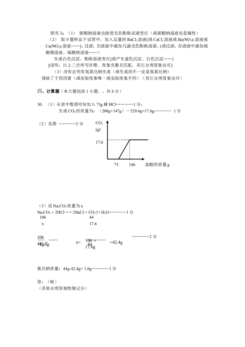 2009年初中学生化学素质和实验能力竞赛初赛试题_初中化学_01.人教版初中化学_01.初中化学课件PPT--教案--试题_初中化学全套_化学试题
