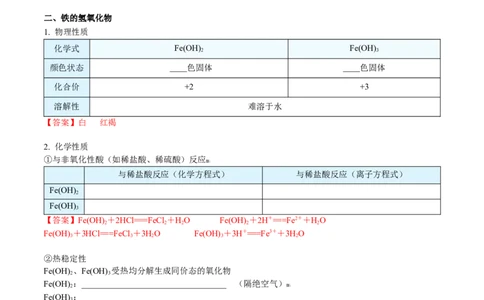 第21讲铁的重要化合物（教师版）-（人教版2019）_高化_595801221724高中化学新人教版选择性必修一二三电子版教案PPT课件高中试卷_必修一册（人教版）_讲义