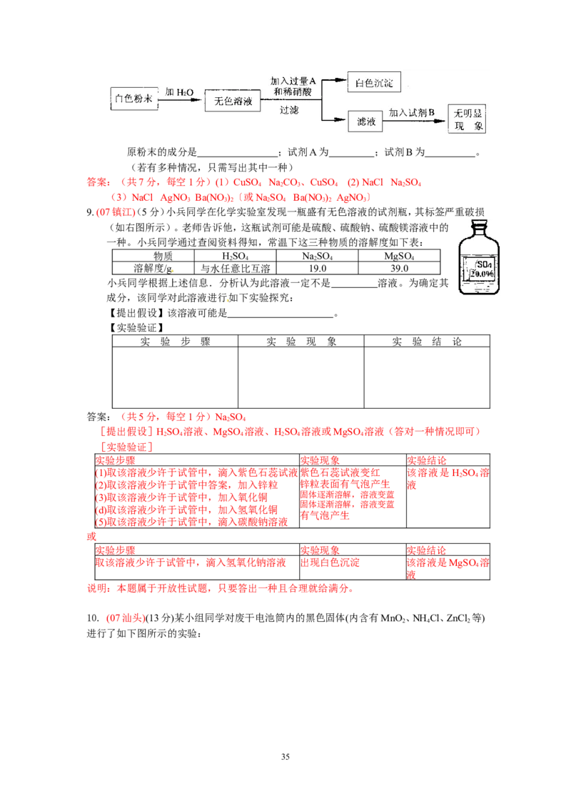 8年中考（2005-2012）全国各地中考化学真题分类汇编第11单元盐化肥_初中化学_01.人教版初中化学_01.初中化学课件PPT--教案--试题_初中化学全套_化学试题