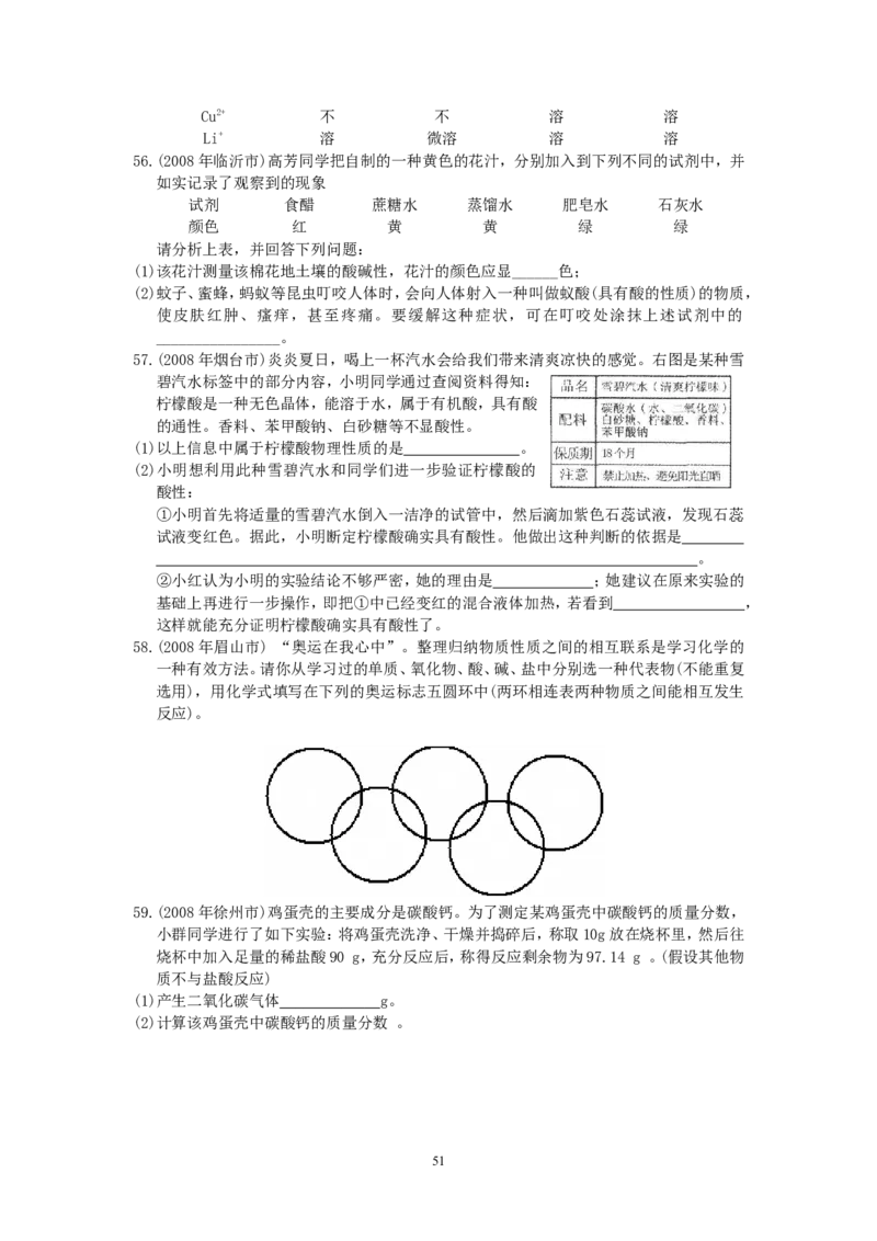 8年中考（2005-2012）全国各地中考化学真题分类汇编第11单元盐化肥_初中化学_01.人教版初中化学_01.初中化学课件PPT--教案--试题_初中化学全套_化学试题