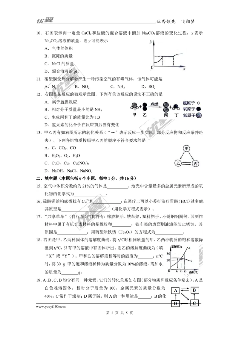 2017年河南省中考化学试题（word版,含答案）_初中化学_01.人教版初中化学_01.初中化学课件PPT--教案--试题_初中化学全套(课件--教案--配套)_18年初中化学9年级上_2017中考真题卷