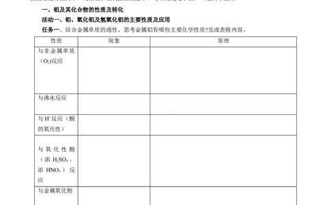 专题3铝及其化合物的转化及图像（导学案）-（人教版2019必修第一册）（原卷版）_高化_595801221724高中化学新人教版选择性必修一二三电子版教案PPT课件高中试卷_必修一册（人教版）