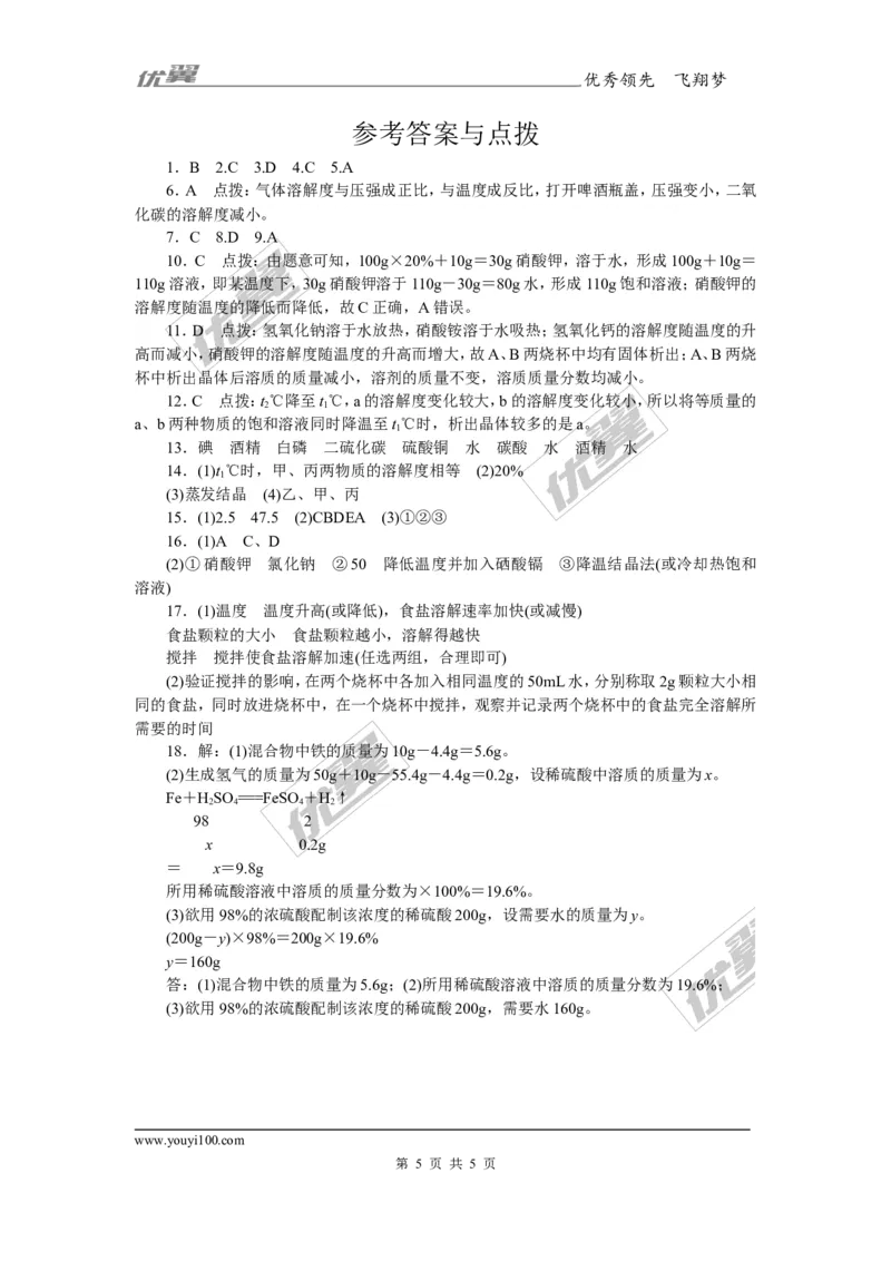 2.第九单元检测卷_初中化学_01.人教版初中化学_01.初中化学课件PPT--教案--试题_初中化学全套(课件--教案--配套)_18年初中化学9年级下_18春九化下(RJ)--5.word版阶段精品试题_单元检测卷
