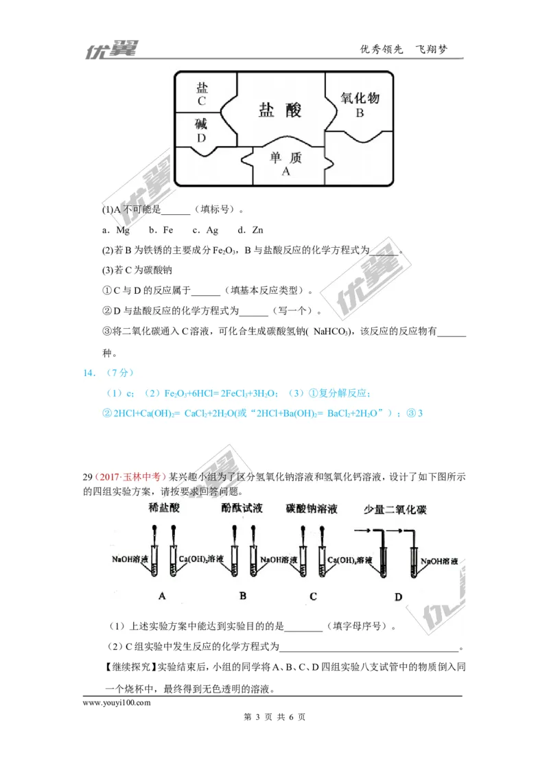 10.酸和碱的化学性质_初中化学_01.人教版初中化学_01.初中化学课件PPT--教案--试题_初中化学全套(课件--教案--配套)_18年初中化学9年级上_18秋九化上(RJ)--7.复习资料_4.真题汇编