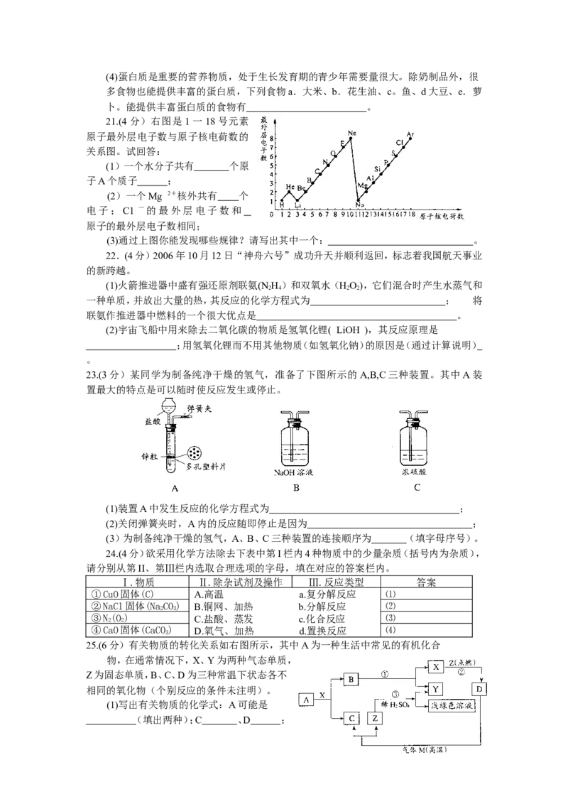 2007年江苏省初中学生化学素质和实验能力竞赛初赛试题_初中化学_01.人教版初中化学_01.初中化学课件PPT--教案--试题_初中化学全套_化学试题_2007年全国各省初中化学竞赛初赛题汇编