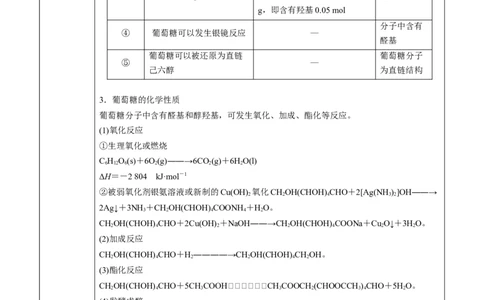 第4章第1节糖类讲义新教材2020-2021学年人教版(2019)高二化学选择性必修三（机构用）_高化_2025春-人教版高中化学_05新版高中化学选择性必修3_7.机构专用_讲义+习题（机构用）