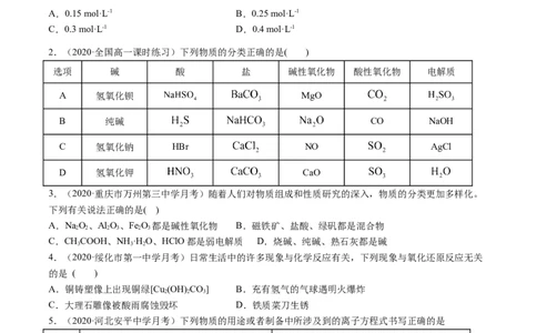 期末测试-（人教版）原卷版_高化_595801221724高中化学新人教版选择性必修一二三电子版教案PPT课件高中试卷_必修一册（人教版）_专项练习