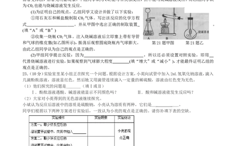 人教版九年级化学下册第10单元+酸和碱+单元测试题_初中化学_01.人教版初中化学_01.初中化学课件PPT--教案--试题_初中化学18年试卷_人教版九年级化学下册2018