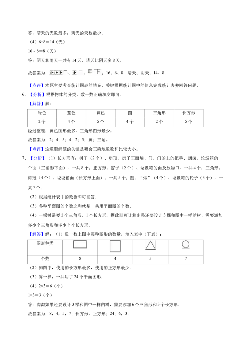 第八单元调查与记录（知识清单)（北师大版）_26春北师大版数学二下_19、赠送其它资料_二年级数学下册（北师大版）_旧版_二年级数学下册（北师大版）_单元知识复习专项-K43_2024版