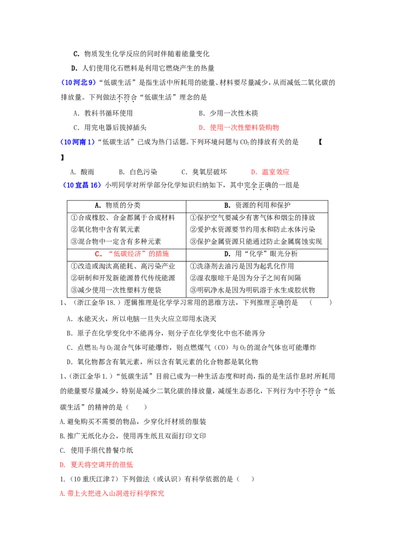 2005-2011年全国各地中考化学真题分类汇编第七单元燃料及其利用_初中化学_01.人教版初中化学_01.初中化学课件PPT--教案--试题_初中化学全套_化学试题