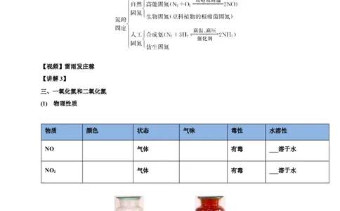 新教材精创5.2.1氮气与氮的固定一氧化氮和二氧化氮教学设计（1）-人教版高中化学必修第二册_高化_2025春-人教版高中化学_02新版高中化学必修二_2.课件+教案+学案+练习配套版