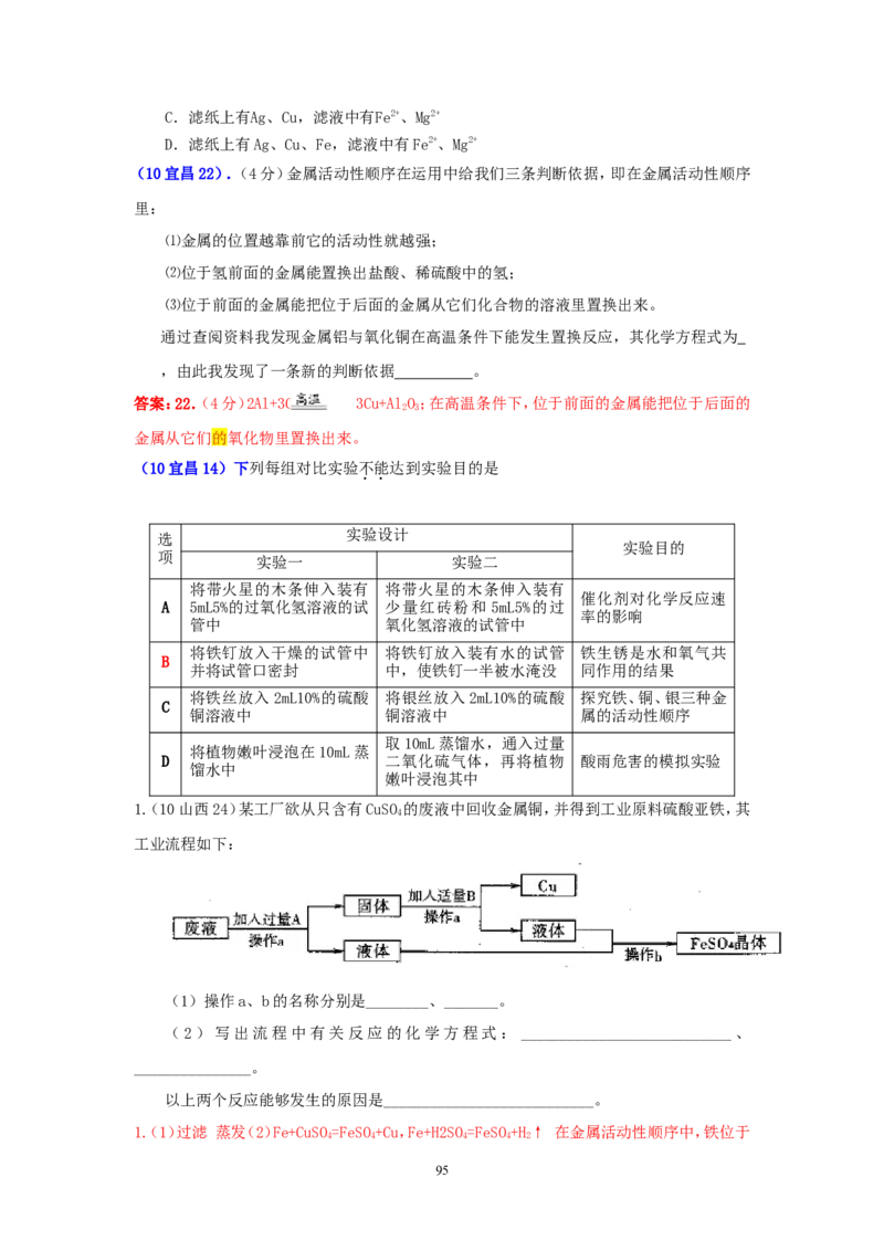 8年中考（2005-2012）全国各地中考化学真题分类汇编第8单元金属及金属材料_初中化学_01.人教版初中化学_01.初中化学课件PPT--教案--试题_初中化学全套_化学试题