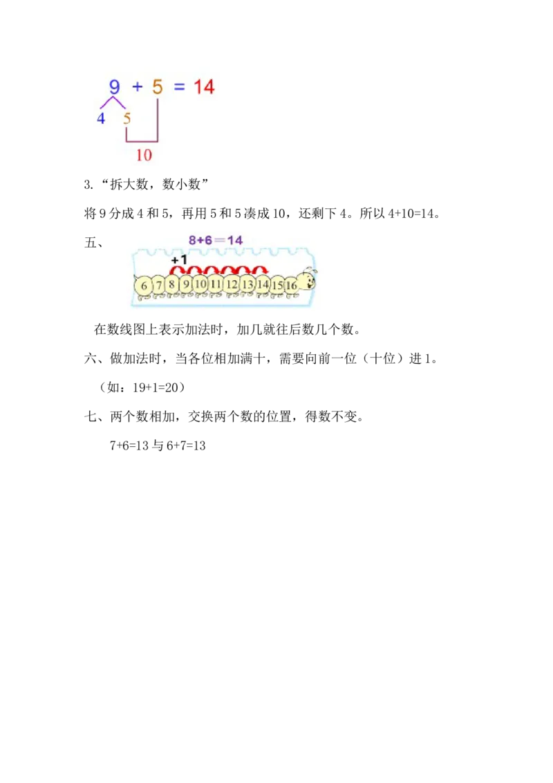 精创知识点小学数学一年级上册七、加与减（二）-知识点（北师大版）_26春北师大版数学二下_19、赠送其它资料_旧版_赠品：北师大知识总结_北师大数学一上知识总结（07份）