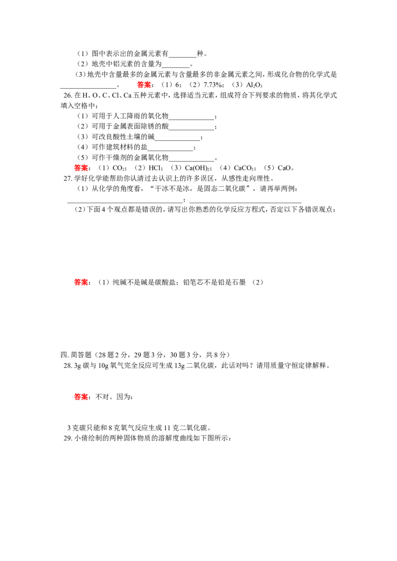 九年级41综合练习_初中化学_01.人教版初中化学_01.初中化学课件PPT--教案--试题_初中化学18年试卷_人教版九年级化学上册2018_2018同步教育信息九年级化学辅导教学案和练习