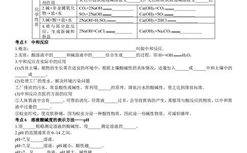 2018年中考复习化学考点解读：第7讲酸和碱_初中化学_01.人教版初中化学_07.初中化学中考总复习_2018年中考复习化学考点解读