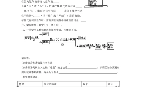 九年级化学单元检测试卷（11）盐化肥_初中化学_01.人教版初中化学_01.初中化学课件PPT--教案--试题_初中化学18年试卷_人教版九年级化学下册2018