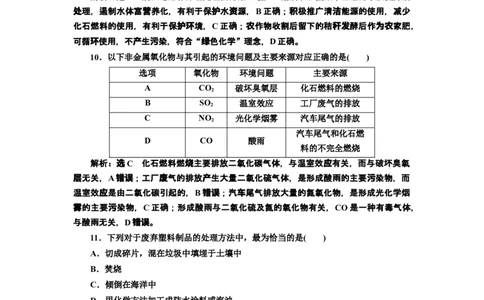 《第三节环境保护与绿色化学》课堂检测_高化_2025春-人教版高中化学_02新版高中化学必修二_9.课件+教案+练习备用_第八章化学与可持续发展
