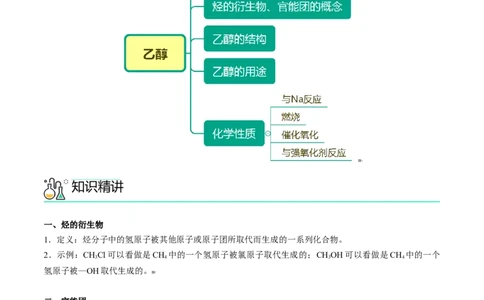 第20讲乙醇（学生版）-（人教版2019必修第二册）_高化_595801221724高中化学新人教版选择性必修一二三电子版教案PPT课件高中试卷_必修二册（人教版）_讲义
