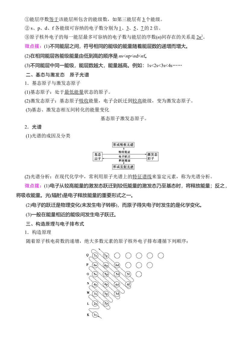人教版(2019)选修性必修2导学案第1章　第1节　第1课时　能层与能级　构造原理与电子排布式_高化_2025春-人教版高中化学_04新版高中化学选择性必修2_03导学案