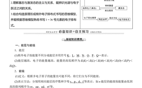 人教版(2019)选修性必修2导学案第1章　第1节　第1课时　能层与能级　构造原理与电子排布式_高化_2025春-人教版高中化学_04新版高中化学选择性必修2_03导学案