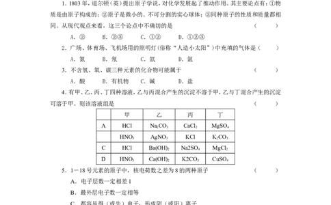 1996年全国初中化学竞赛（天原杯）_初中化学_01.人教版初中化学_01.初中化学课件PPT--教案--试题_初中化学全套_化学试题_1991～2010全国初中学生化学素质和实验能力竞赛复赛试题汇编