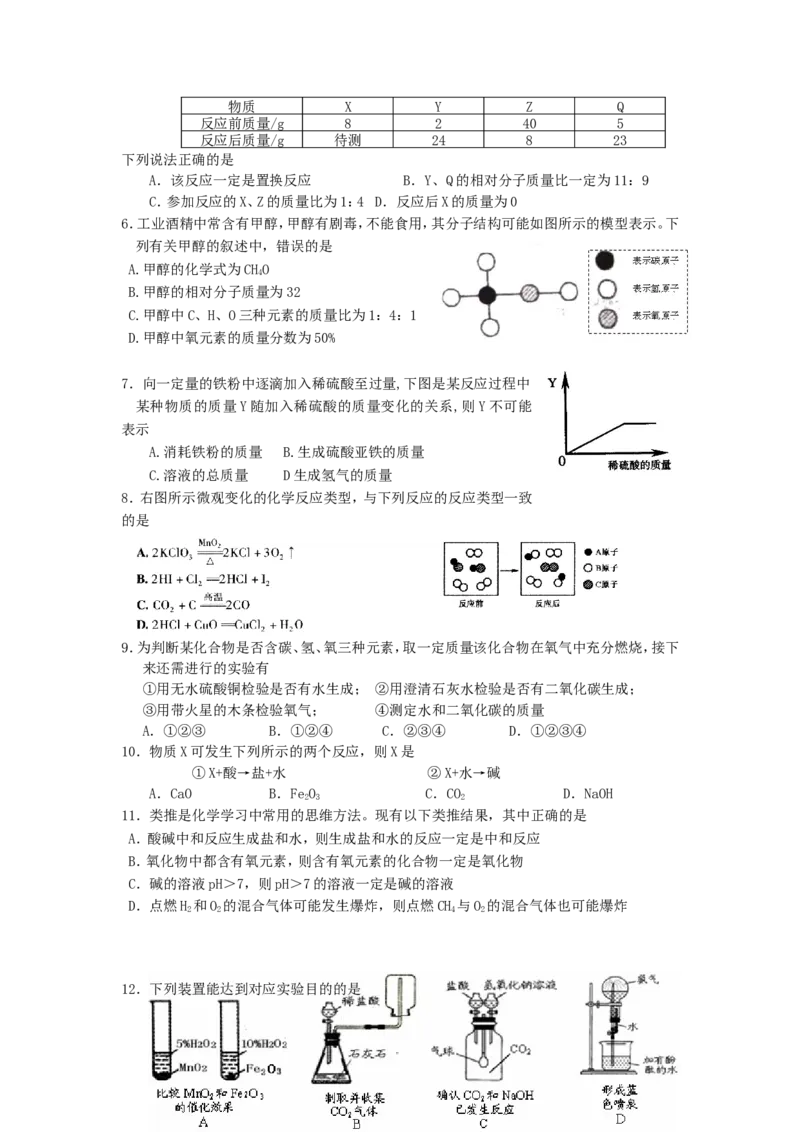 2009年初中学生化学素质和实验能力竞赛(湖南省)初赛试题_初中化学_01.人教版初中化学_01.初中化学课件PPT--教案--试题_初中化学全套_化学试题