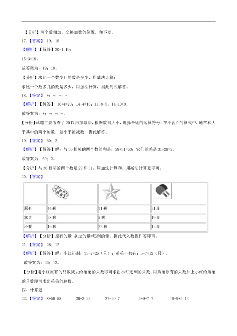 精品原创6.加与减（三）-北师大版一年级下册数学期末复习专题讲义（知识点归纳+典例讲解+同步测试）北师大版_26春北师大版数学二下_19、赠送其它资料_旧版_赠品：北师大知识总结