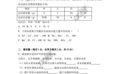2017年贵州省黔东南州校级中考化学模拟试卷（解析版）_初中化学_01.人教版初中化学_01.初中化学课件PPT--教案--试题_初中化学全套(课件--教案--配套)_18年初中化学9年级下